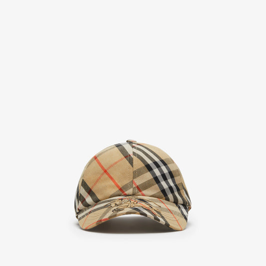 Burberry Check EKD Cotton Blend Baseball Cap